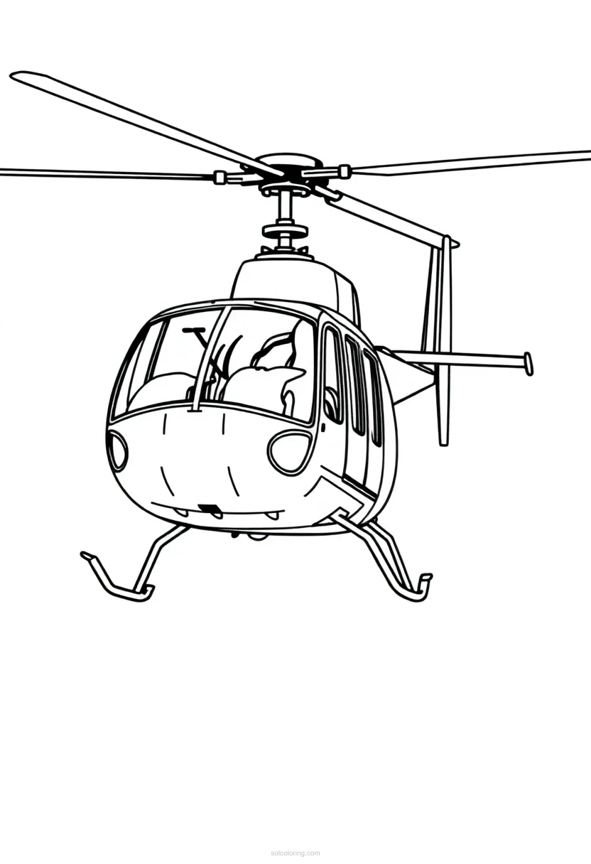 Helicopter coloring page for kids
