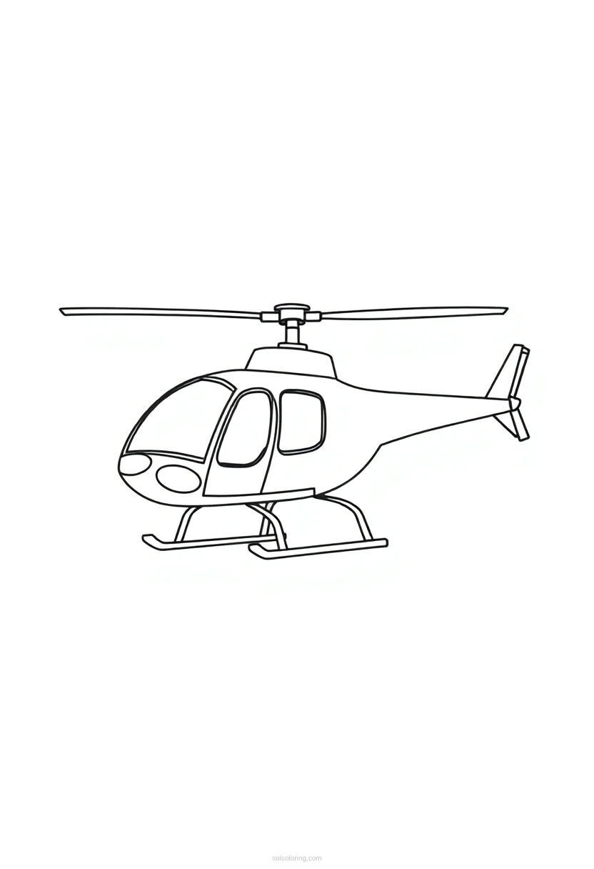 Helicopter coloring page for kids