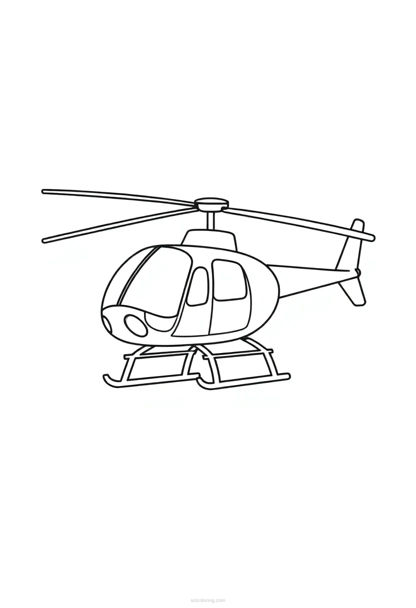 Helicopter coloring page for kids