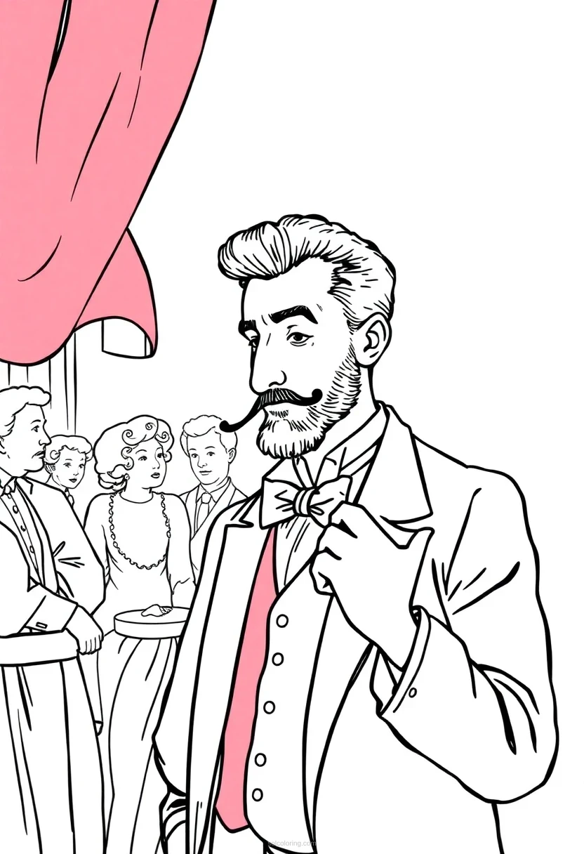 Henri de Toulouse-Lautrec Cabaret Scene coloring page for kids