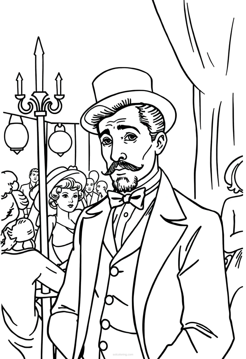 Henri De Toulouse Lautrec Cabaret Scene coloring pages
