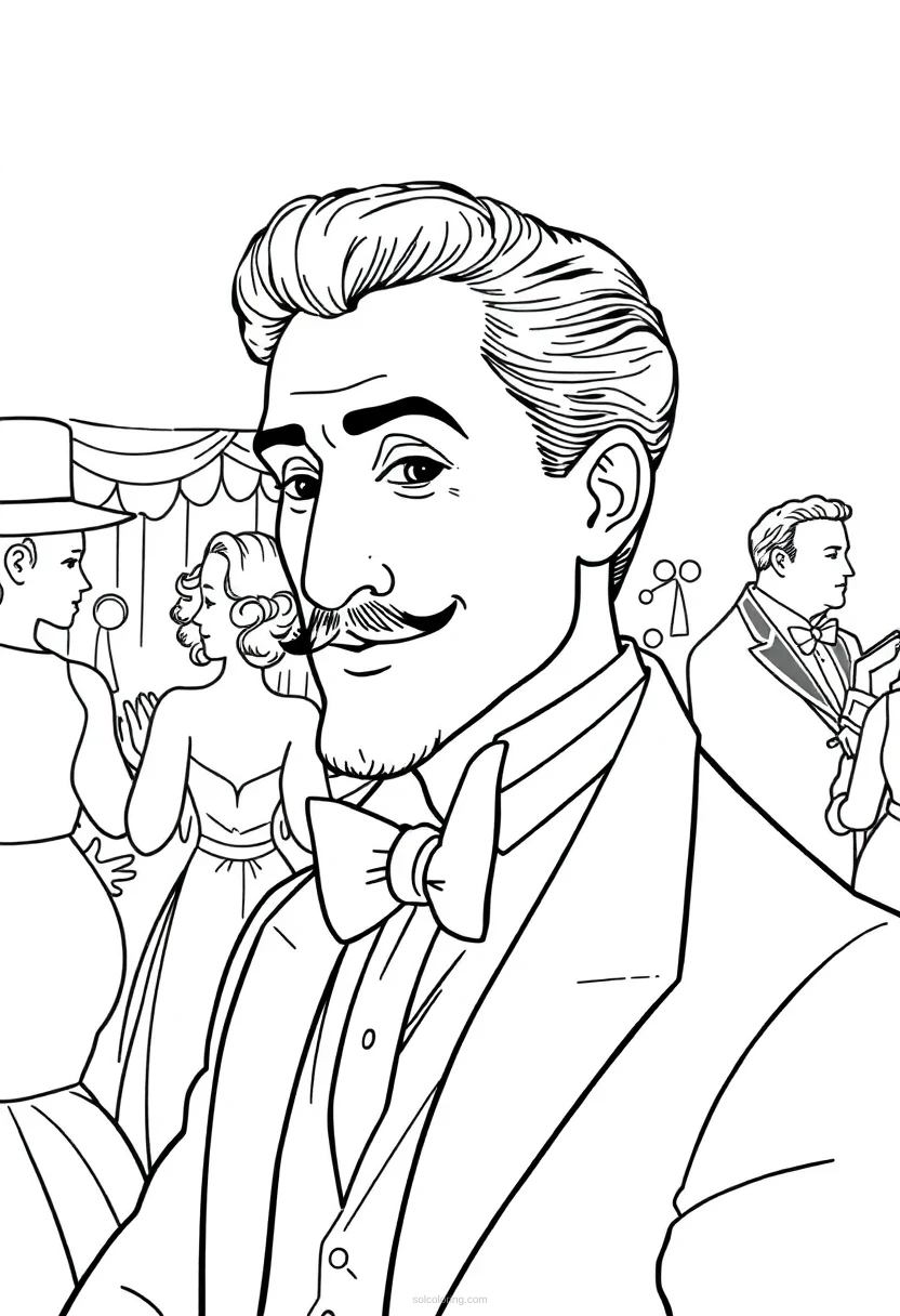 Henri de Toulouse-Lautrec Cabaret Scene coloring page for kids
