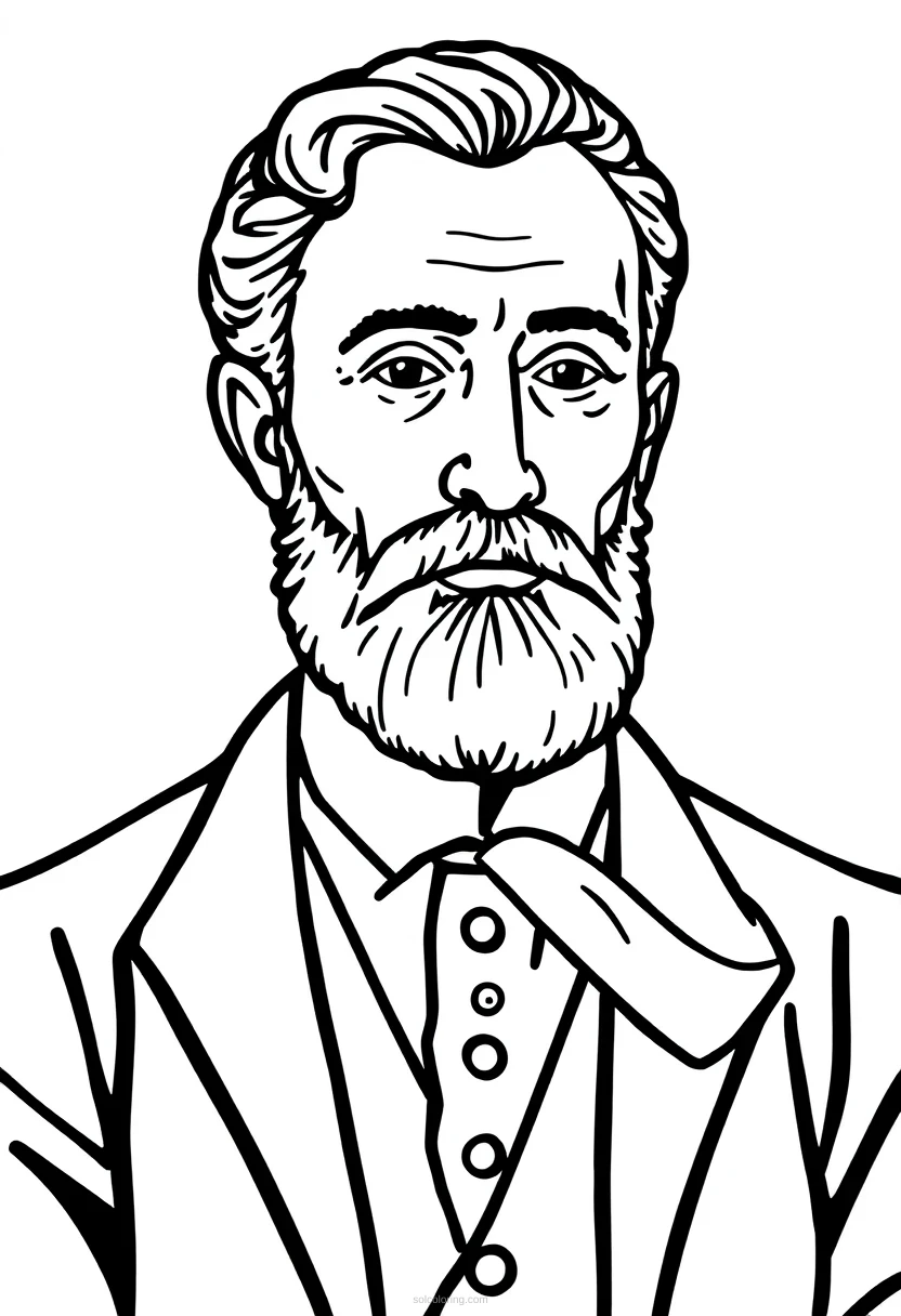 Henri Matisse Paper Cutouts coloring page for kids