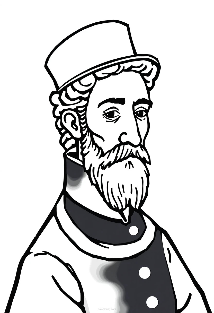 Henri Matisse Paper Cutouts coloring page for kids