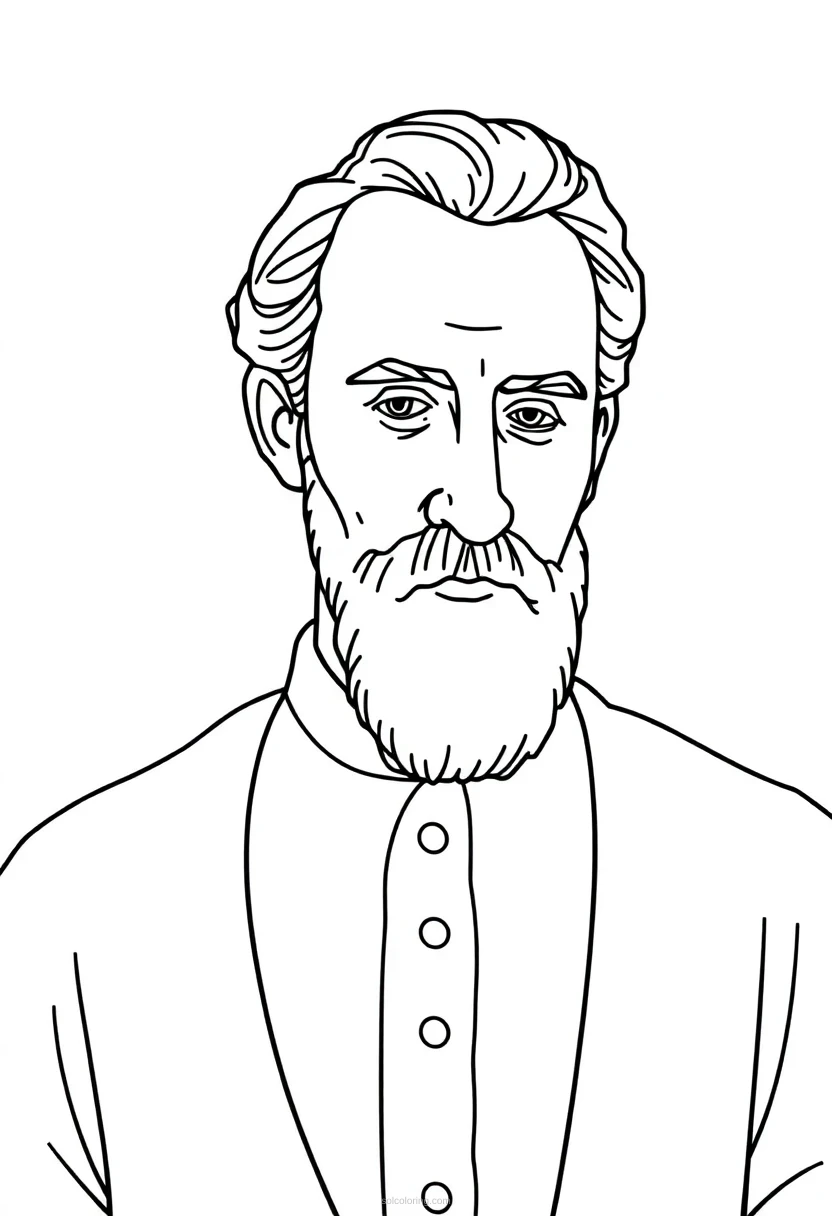 Henri Matisse Paper Cutouts coloring page for kids
