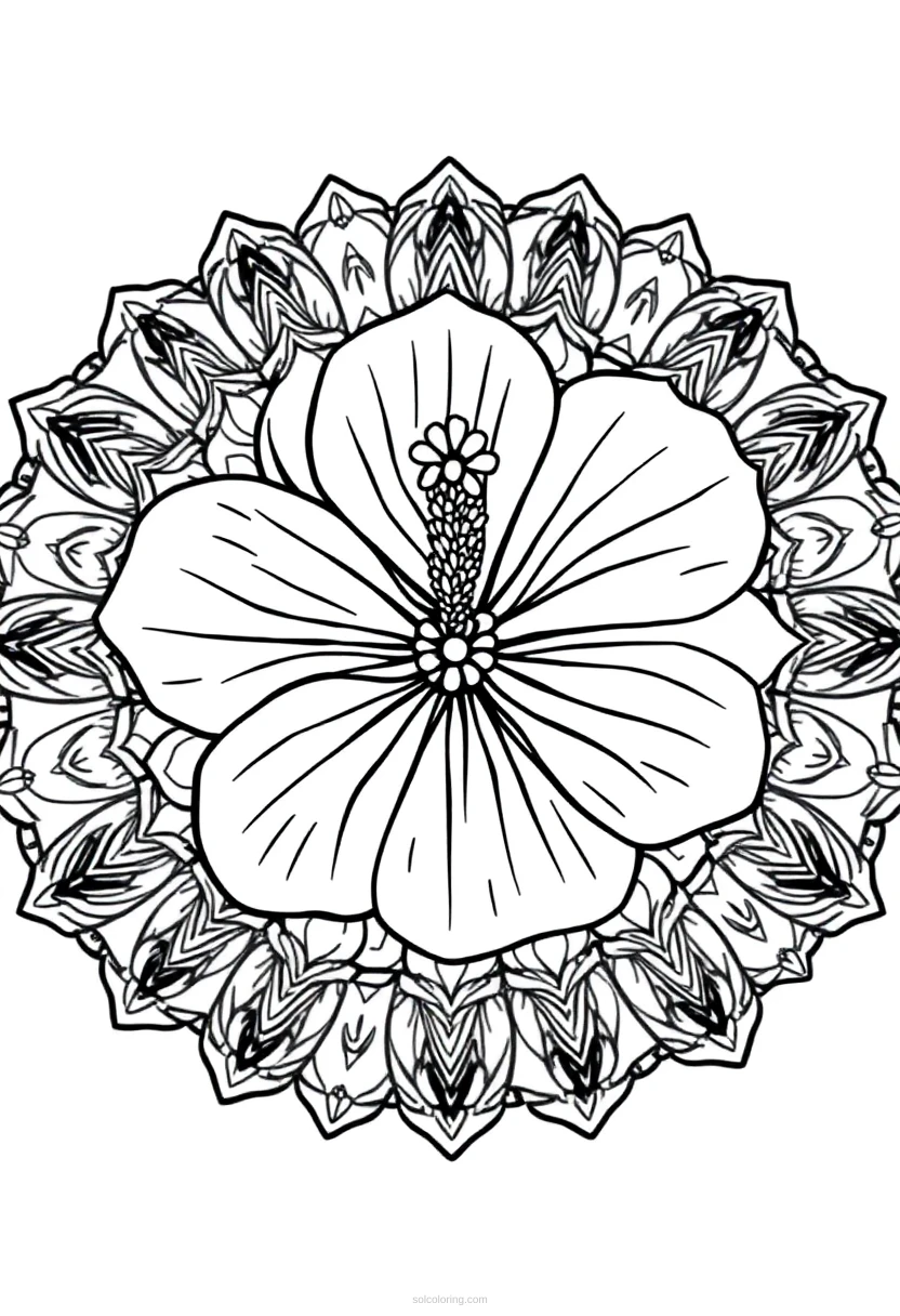 Hibiscus Chibi coloring page for kids