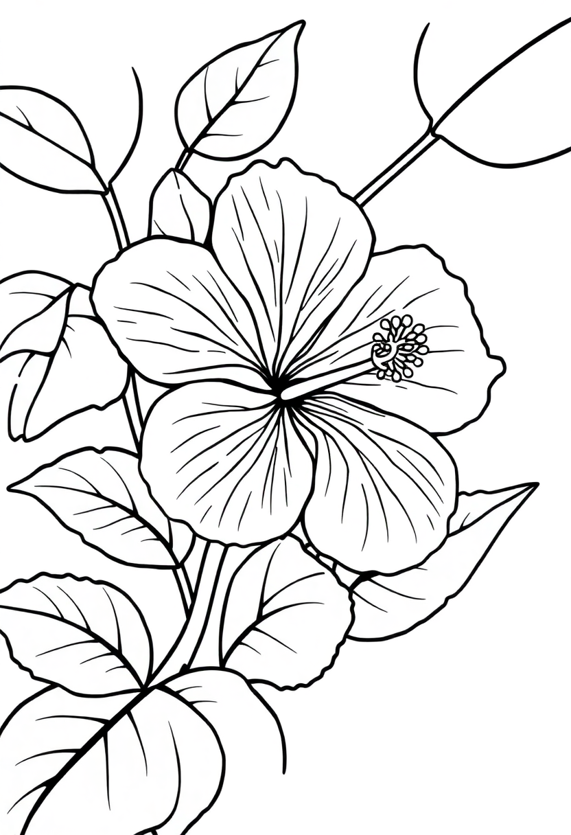 Hibiscus coloring pages