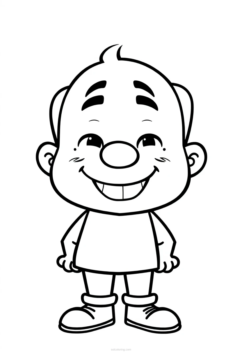 Hide the Pain Harold Smile coloring page for kids