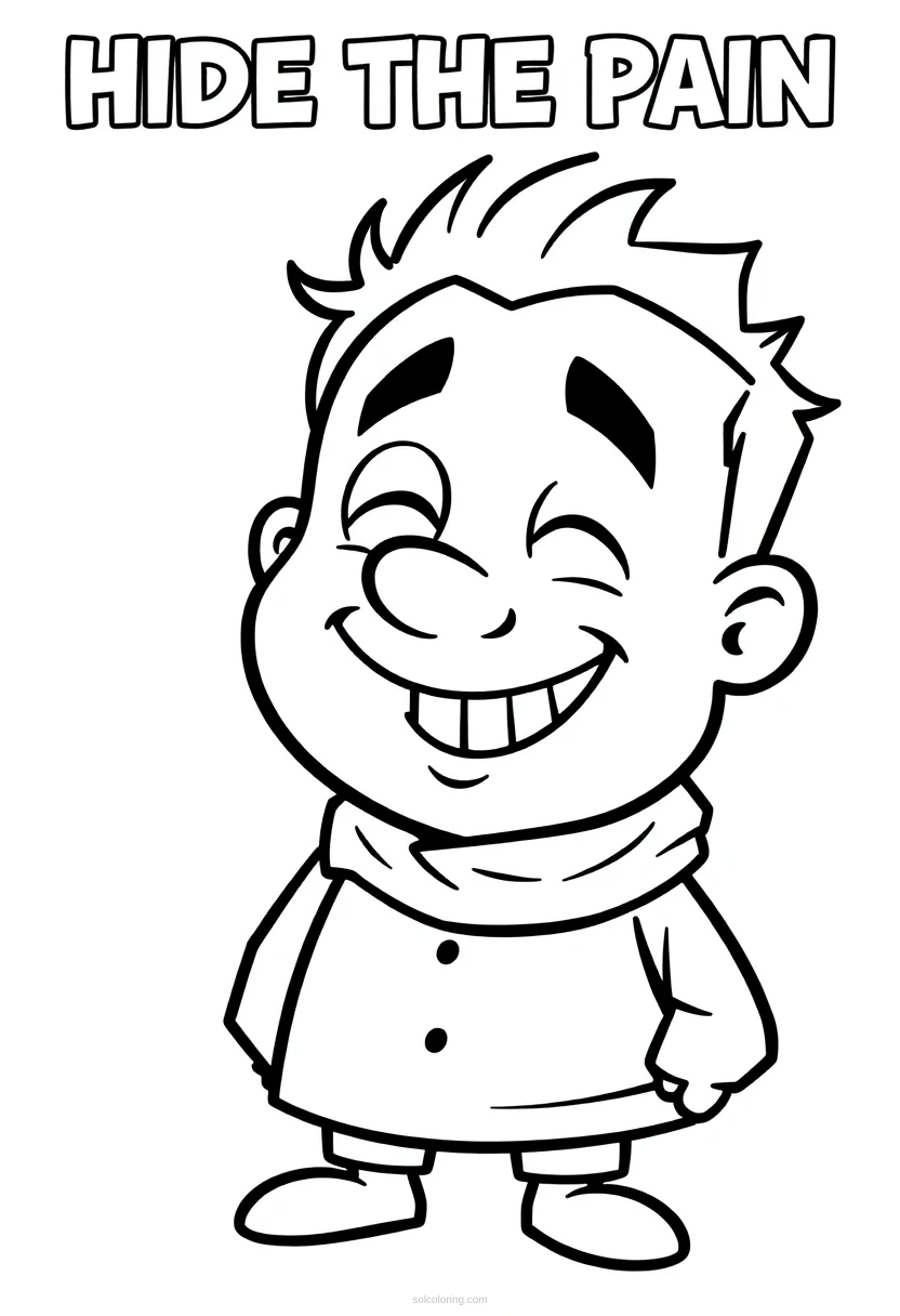 Hide the Pain Harold Smile coloring page for kids