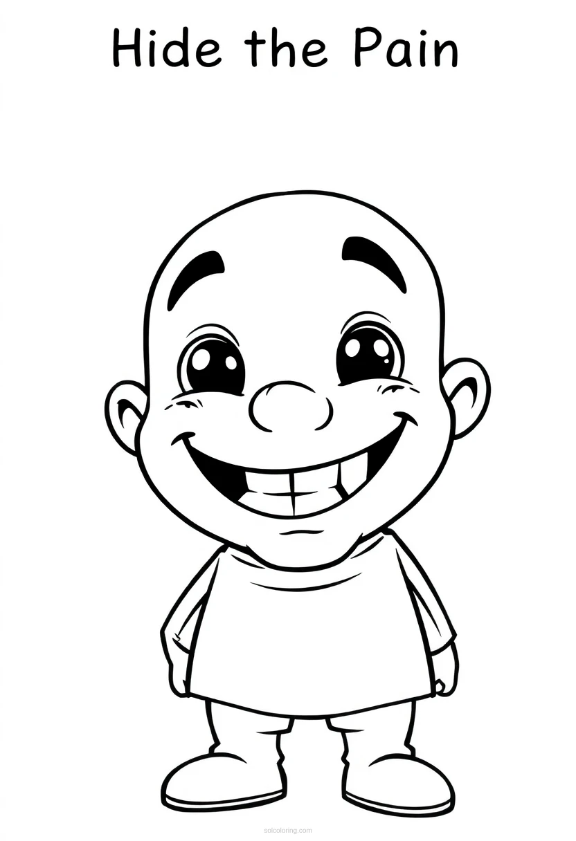 Hide the Pain Harold Smiling coloring page for kids