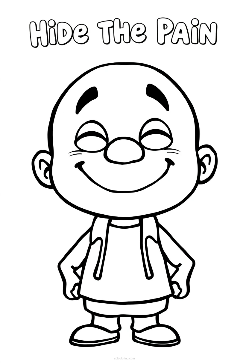 Hide the Pain Harold Smiling coloring page for kids
