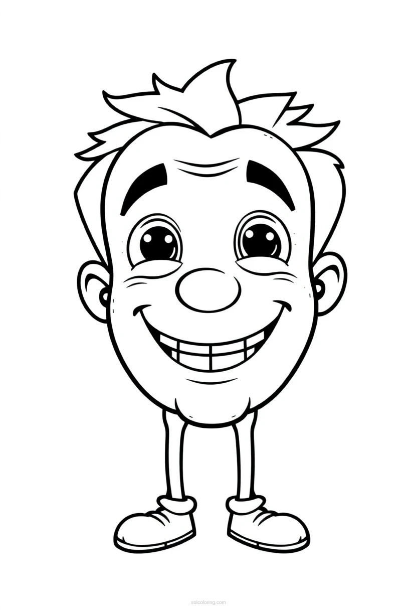 Hide the Pain Harold Smiling coloring page for kids