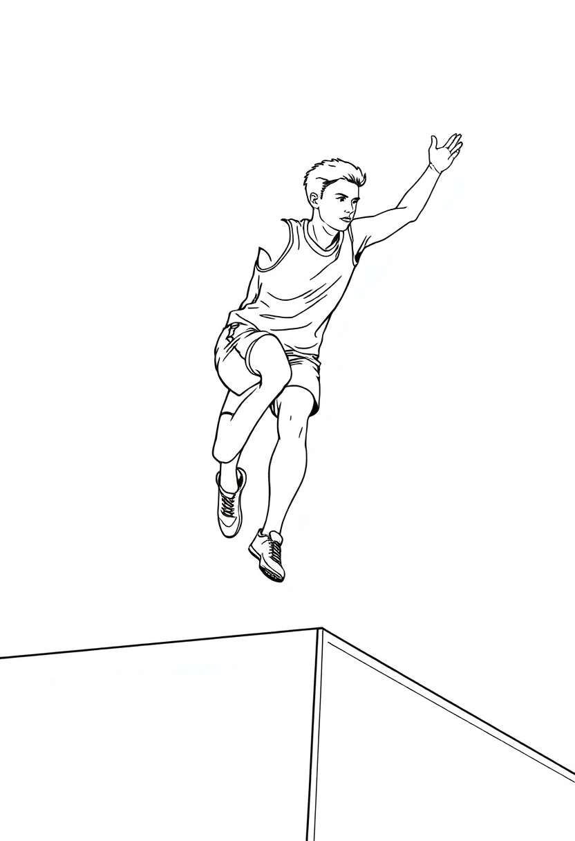 High Jump Athlete coloring page, free printable