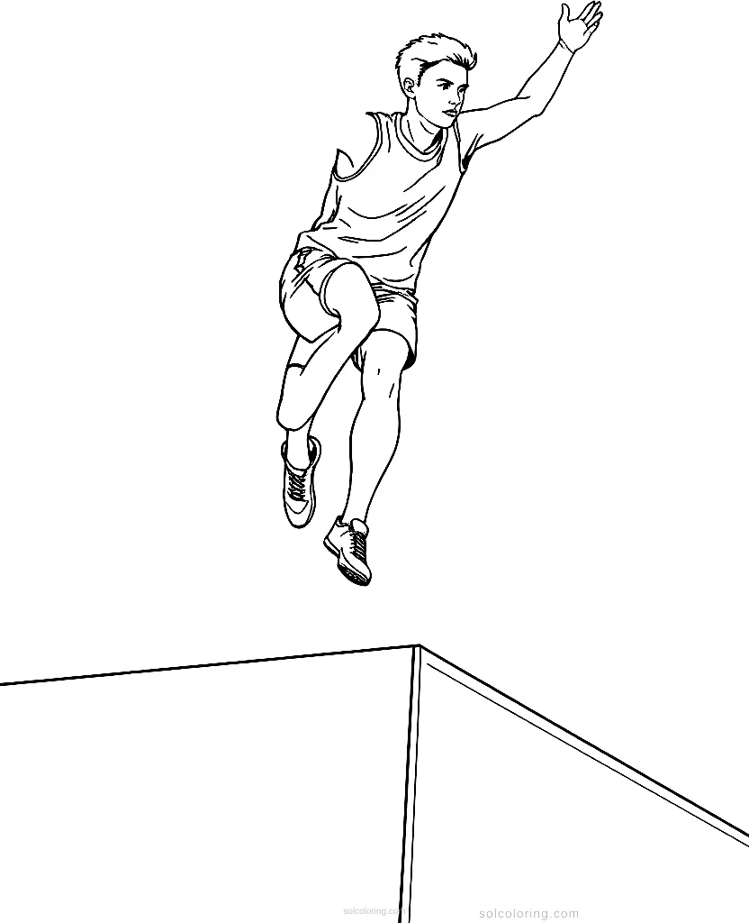 High Jump Athlete coloring page for kids