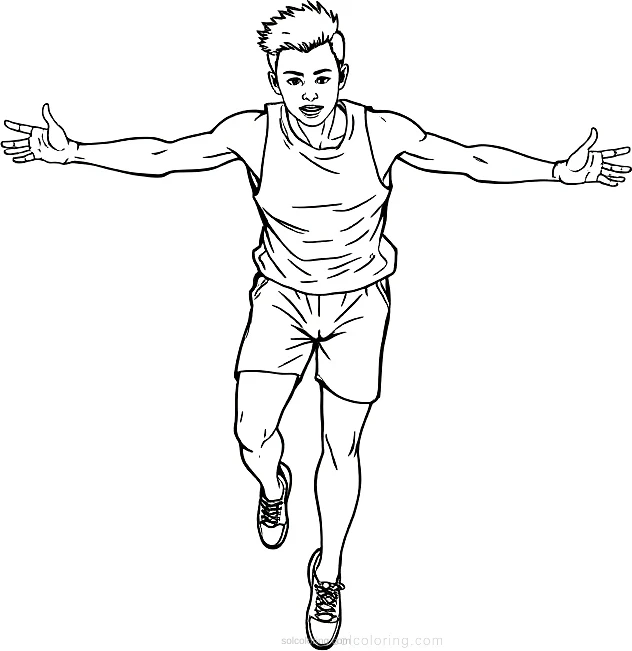 High Jump Athlete coloring page for kids