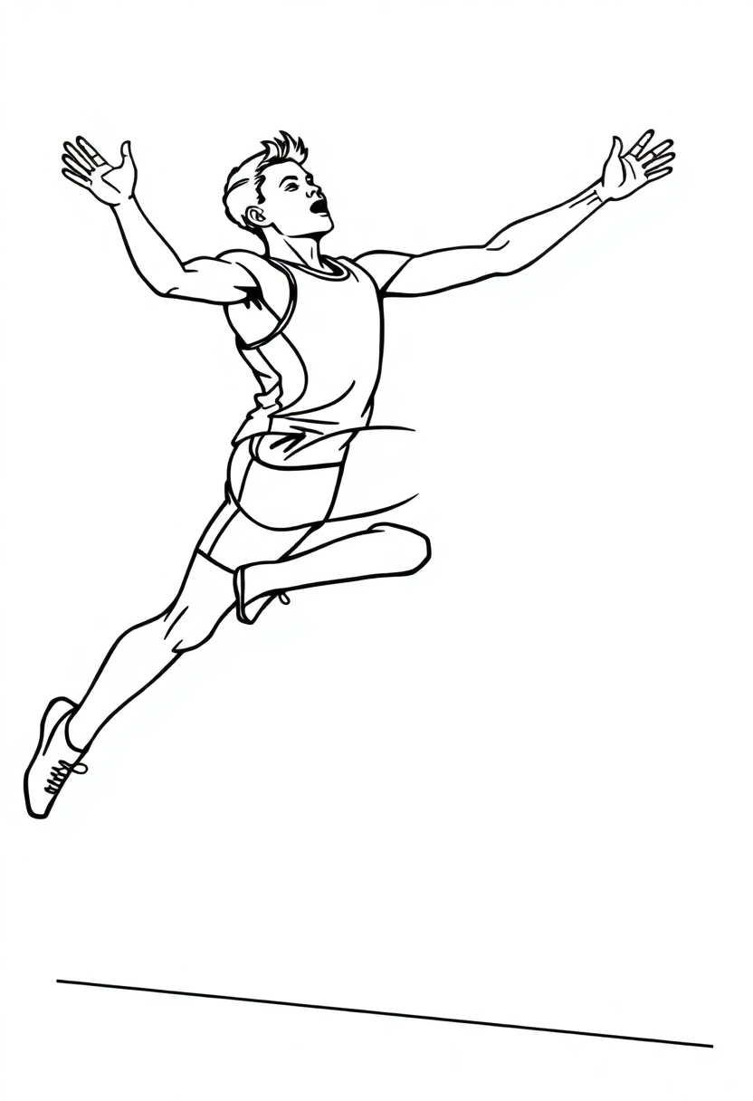 High Jump Athlete coloring page, free printable