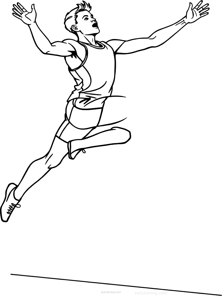 High Jump Athlete coloring page for kids
