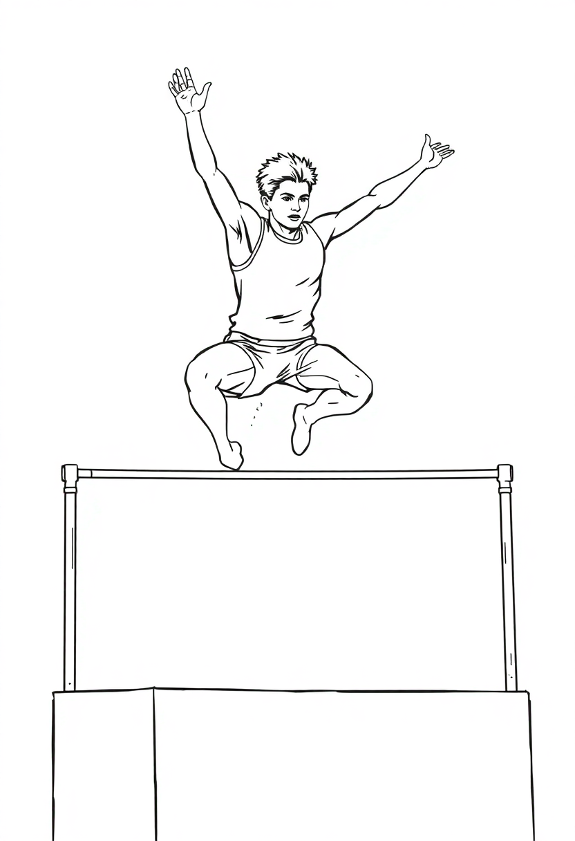 High Jump Athlete coloring page, free printable