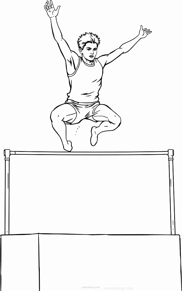 High Jump Athlete coloring page for kids