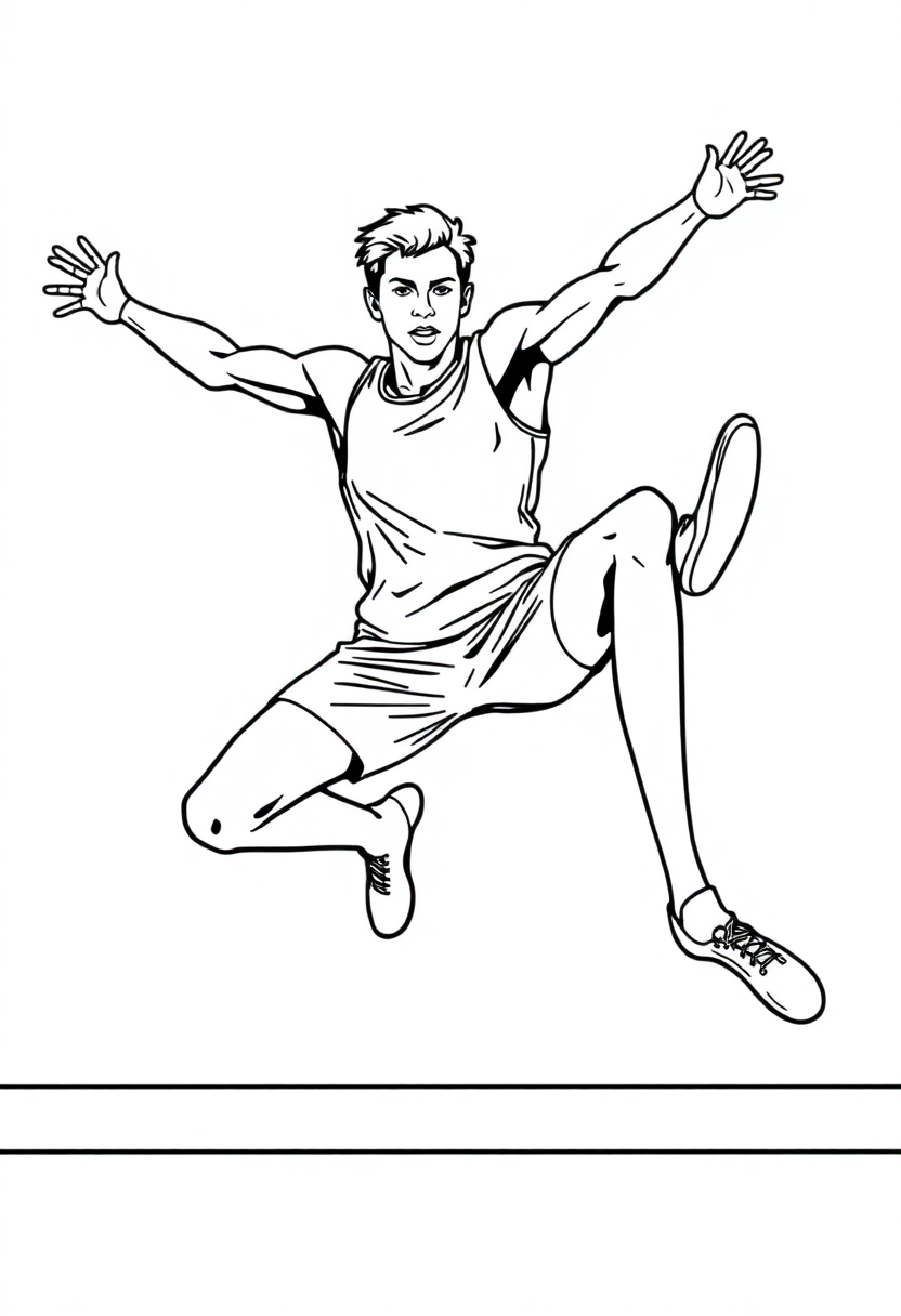 High Jump Athlete coloring page, free printable