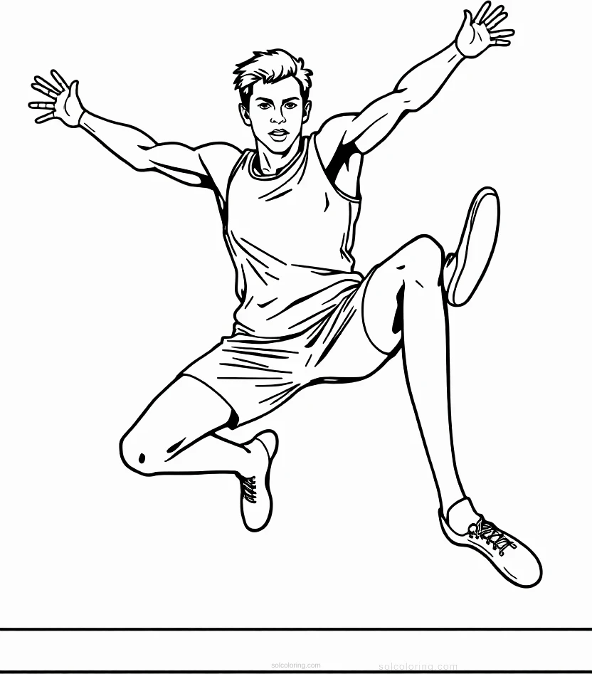 High Jump Athlete coloring pages
