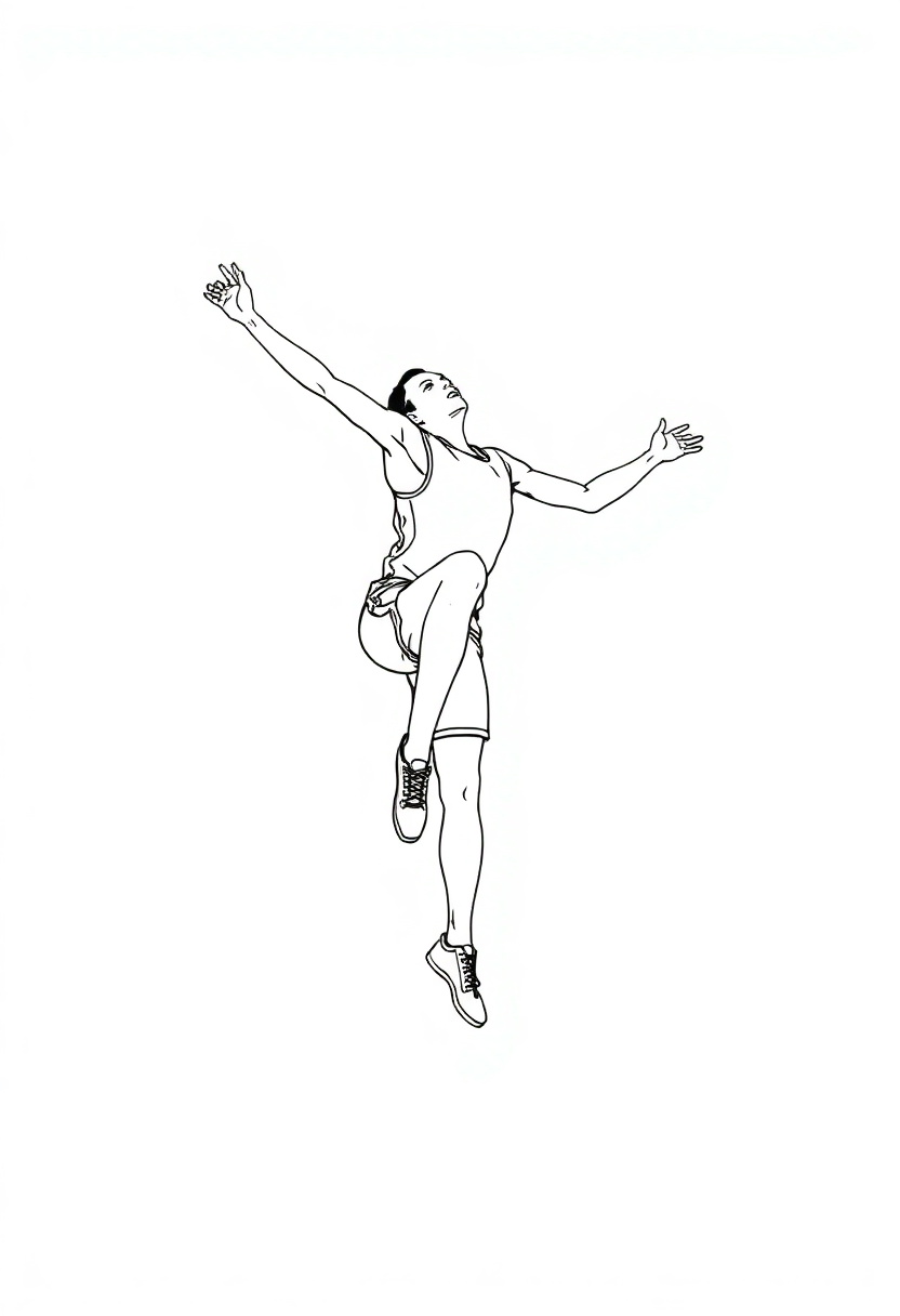 High Jump Athlete coloring page, free printable