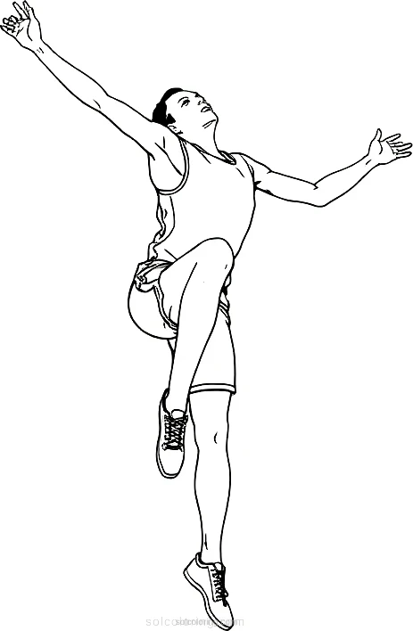 High Jump Athlete coloring page for kids