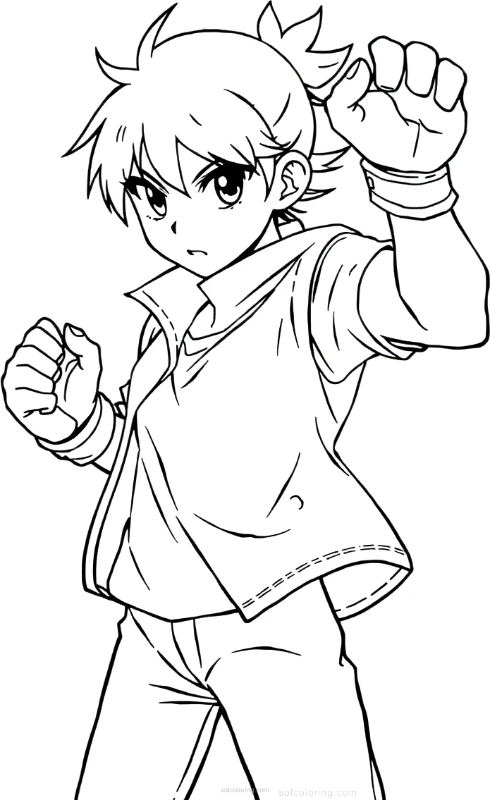 High School Fighter coloring page for kids