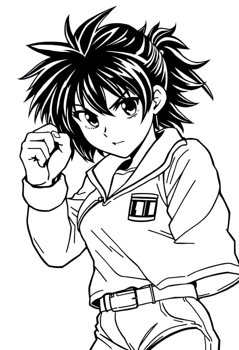 High School Fighter coloring page, free printable