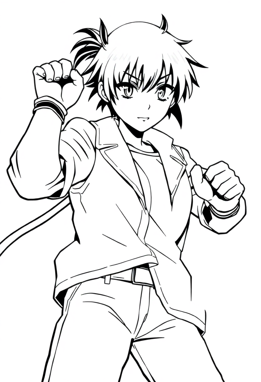 High School Fighter coloring page, free printable
