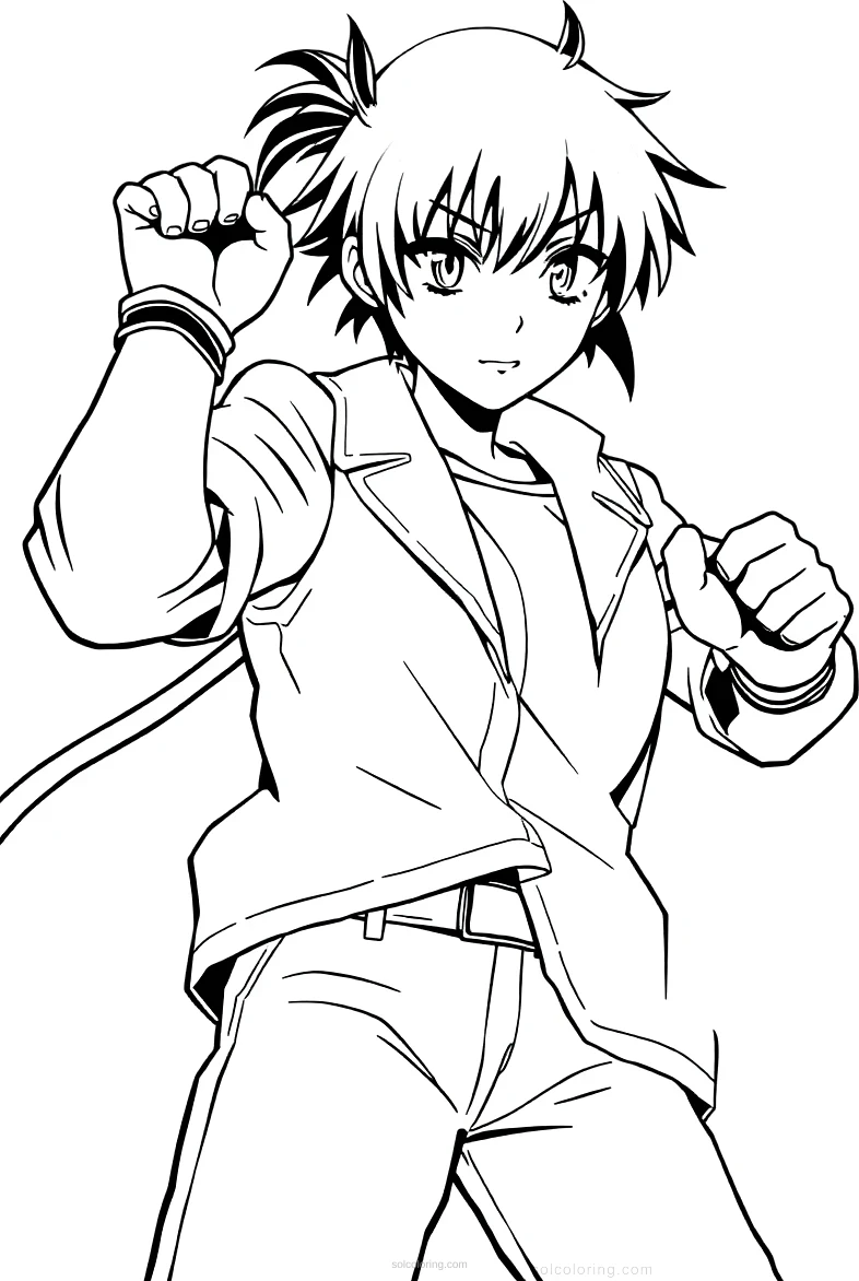 High School Fighter coloring page for kids