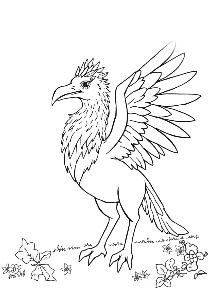 Hippogriff coloring page, free printable