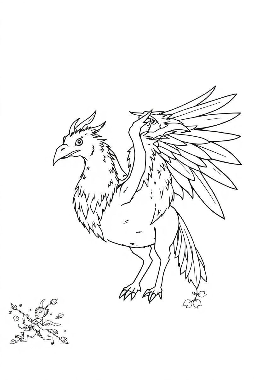 Hippogriff coloring page, free printable