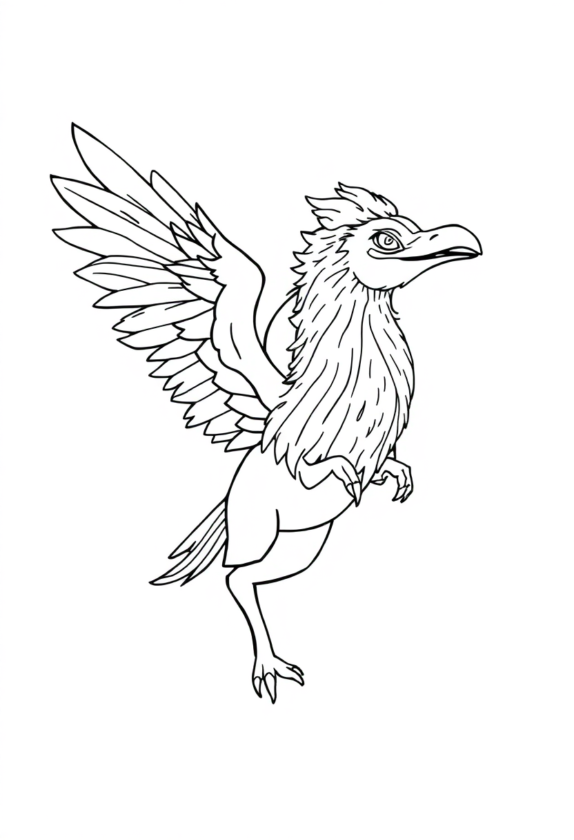 Hippogriff coloring page, free printable