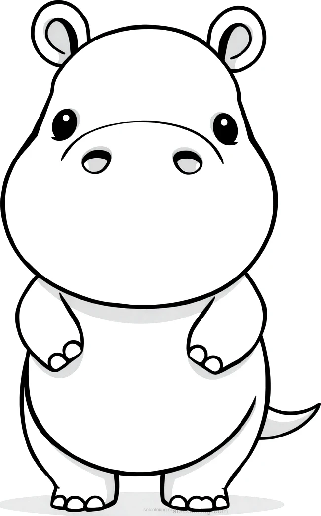 Hippopotamus coloring page for kids