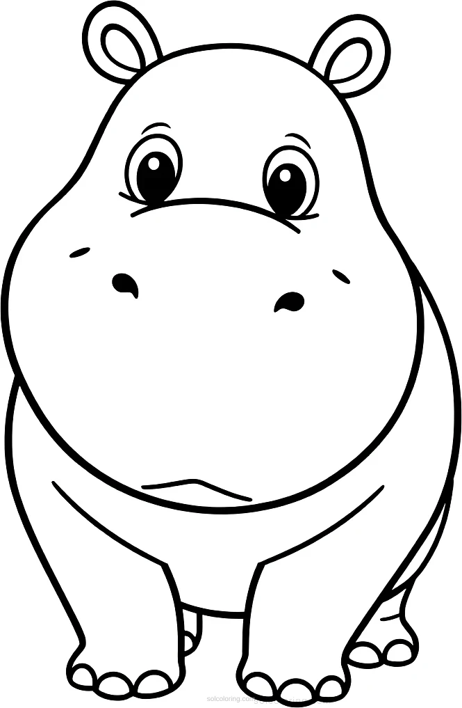 Hippopotamus coloring page for kids