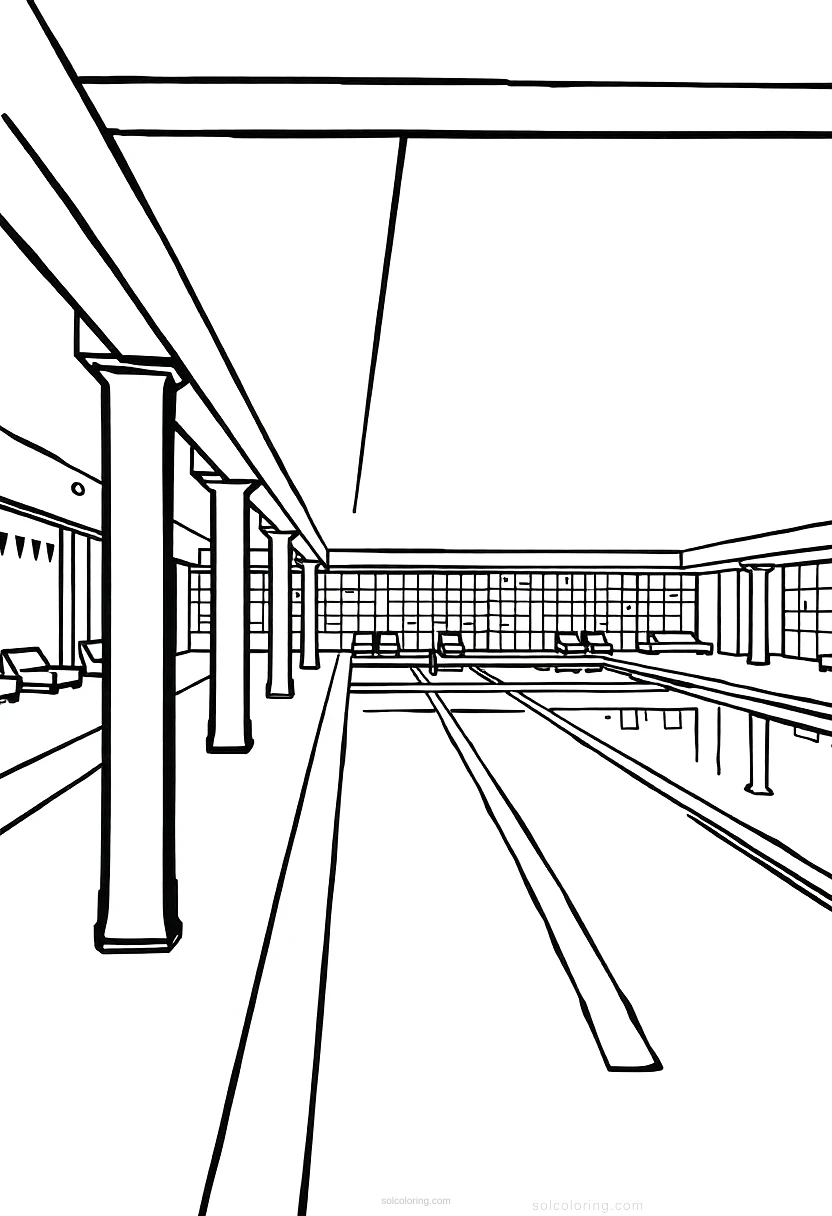 Hockney Swimming Pool coloring page for kids