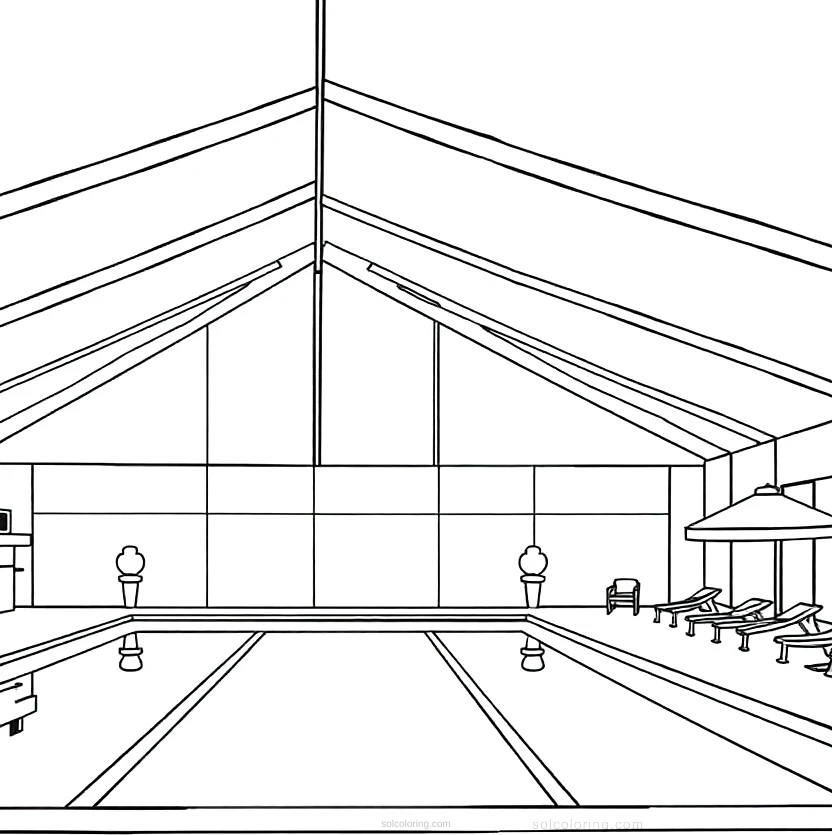 Hockney Swimming Pool coloring page for kids