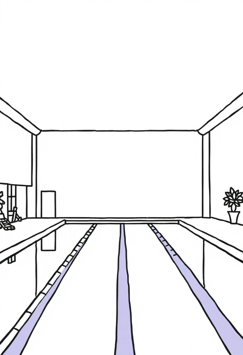 Hockney Swimming Pool coloring page, free printable