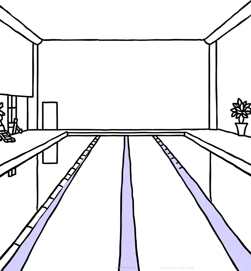 Hockney Swimming Pool coloring page for kids