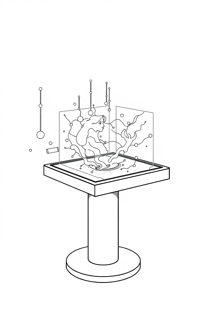 Holographic Display Interface coloring page, free printable