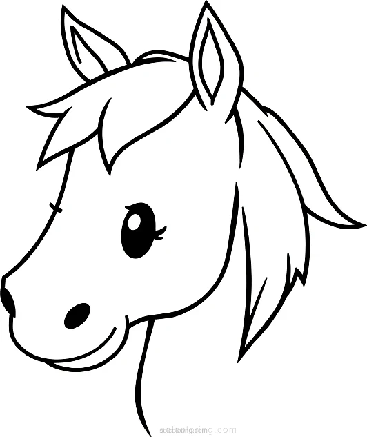 Horse Head Portrait coloring page for kids