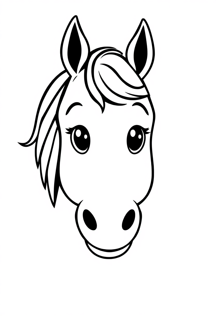 Horse Head Portrait coloring page, free printable