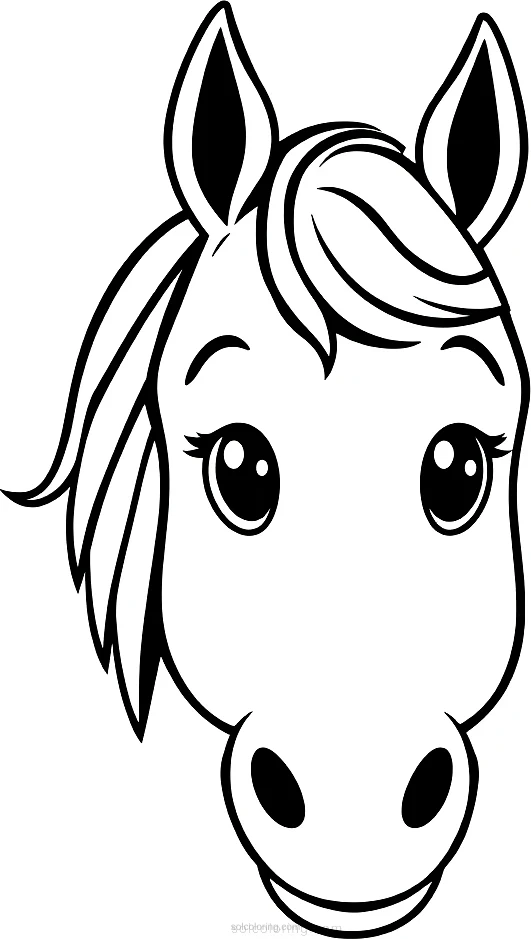 Horse Head Portrait coloring page for kids
