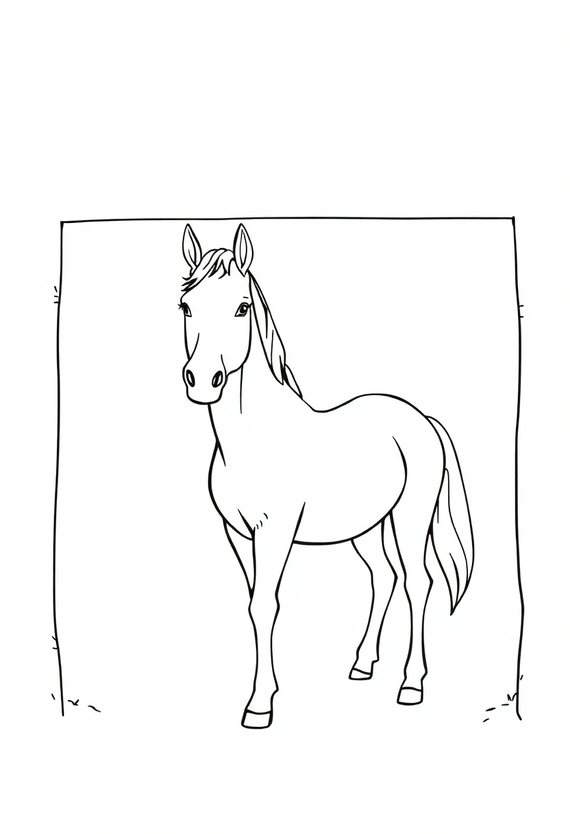 Horse In Stable coloring pages