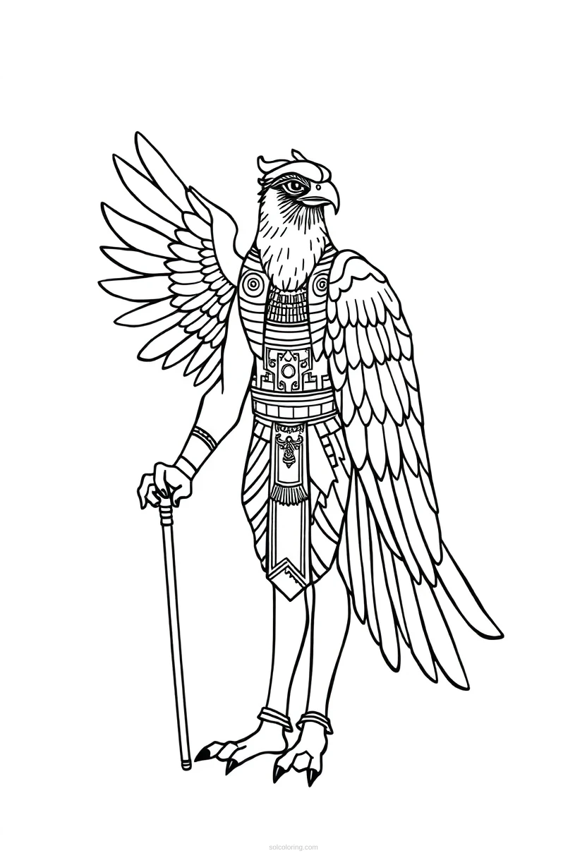 Horus Falcon God coloring pages
