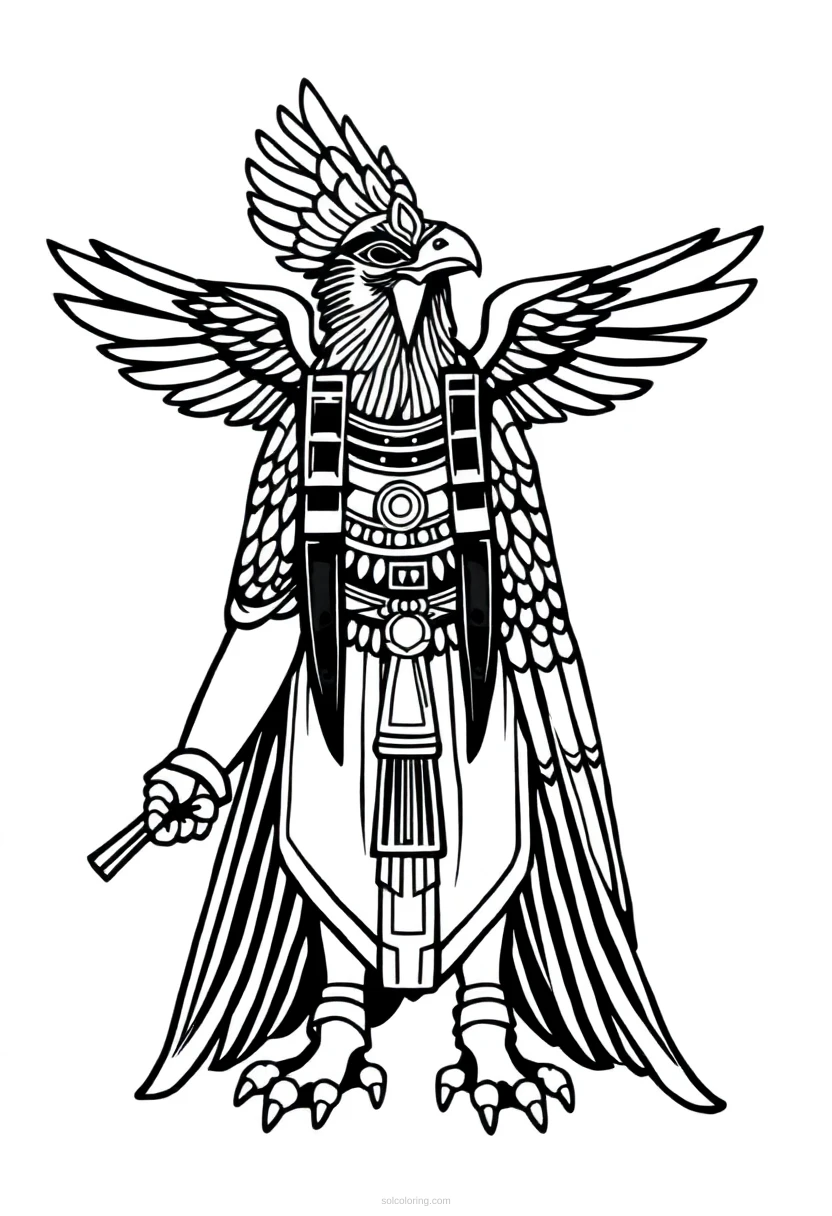 Horus Falcon God coloring page for kids