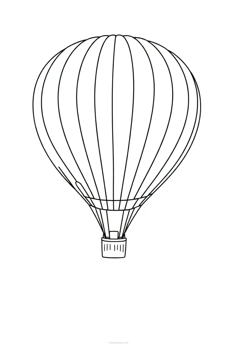 Hot Air Balloon Chibi coloring page for kids