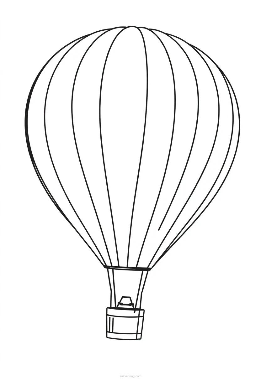 Hot Air Balloon Chibi coloring page for kids