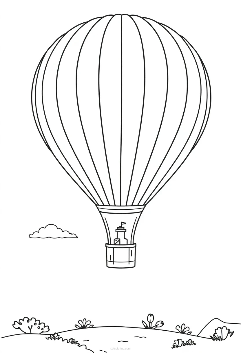 Hot Air Balloon coloring page for kids